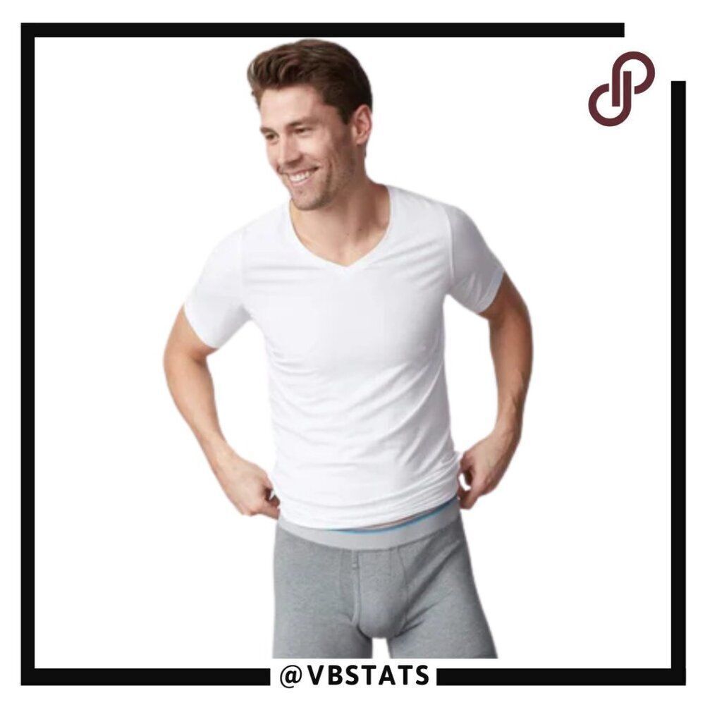 Mack Weldon 18-Hour Jersey V-Neck Undershirt Size‎ XL in Gray Heather